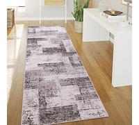Paco Home Alfombra Salón Pelo Corto Motivo Vintage Estilo Abstracto Moderno Diseño Geométrico A Rombos, tamaño:80x150 cm, Color:Beige 2