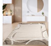 Paco Home Alfombra Salón Pelo Corto Vintage Motivo Geométrico Moderno Marrón Beige, tamaño:80x150 cm, Color:Marrón 6