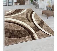 Paco Home Alfombra Salón Pelo Corto Vintage Perfil Contorneado A Mano Efecto 3D, tamaño:80x300 cm, Color:Marrón
