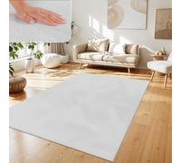 Paco Home Alfombra salón Piel Artificial Suave Pelo Largo Suave Lavable Distintos Colores, tamaño:120x160 cm, Color:Blanco