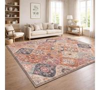 Paco Home Alfombra Salon Vintage Pelo Corto Estilo Boho Lavable Antideslizante Facil Cuidado Diseno Retro Moderno, Color:Multicolor, tamaño:160x220 cm