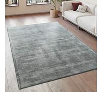 Paco Home Alfombra Salón Vintage Pelo Corto Hecha A Mano Viscosa, tamaño:80x150 cm, Color:Gris