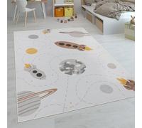 Paco Home Alfombras Infantiles Juego Pelo Corto Coloridas Diferentes Diseños, tamaño:120x160 cm, Color:Crema 2