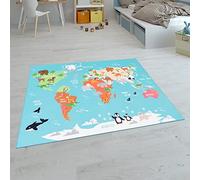 Paco Home Alfombras Infantiles Juego Pelo Corto Coloridas Diferentes Diseños, tamaño:200x290 cm, Color:Turquesa