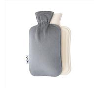 Paco Home Funda Botella De Agua Caliente Fleece Grande 2 L Botella De Agua Caliente Calor Cama Niños Adultos Suave, Farbe_MuVa:Beige 1, Tamaño:2 Litros