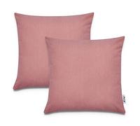 Paco Home Fundas Cojines Decorativas Funda Cojín Pana Suave Juego Sofá Dormitorio Decoración Cojín Decorativo, Farbe_MuVa:Rot 2, Establece:2pcs-Set