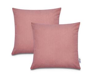 Paco Home Fundas Cojines Decorativas Funda Cojín Pana Suave Juego Sofá Dormitorio Decoración Cojín Decorativo, Farbe_MuVa:Rot 2, Establece:2pcs-Set