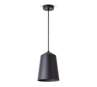 Paco Home Lámpara Colgante Salón Suspensión Mesa Comer Cocina Pantalla Lámpara Diseño Industrial Cable Textil E27, Tipo de lámpara: Lámpara colgante - Negro, Farbe_MuVa:Gris (Ø19.5 cm)