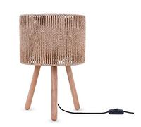 Paco Home Lámpara De Mesa De Mesilla De Escritorio Mesilla Lámpara De Lectura Pantalla Boho Decor. Cesta E27, Tipo de lámpara:Tipo 4, Farbe_MuVa:Naturaleza