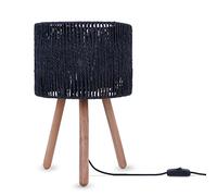 Paco Home Lámpara De Mesa De Mesilla De Escritorio Mesilla Lámpara De Lectura Pantalla Boho Decor. Cesta E27, Tipo de lámpara:Tipo 4, Farbe_MuVa:Negro