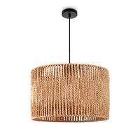 Paco Home Lámpara De Suspensión Mesa Comedor Papel Boho Colgante Lámpara E27 Ratán, Farbe_MuVa:Naturaleza (Ø32cm), Tipo de luminaria___Color:Lámpara colgante - Negro
