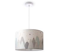 Paco Home Lámpara Techo Cuarto Infantil De Suspensión Cuarto Bebé Bomberos Policía Carretera Chicos Chicas E27, Lámpara colgante - Blanco