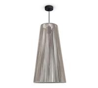 Paco Home LED Lámpara Colgante Salón Lámpara Colgante Comedor Cocina Deco Vintage Mimbre Look Boho Naturaleza E27, Tipo de lámpara:Lámpara colgante, Farbe_MuVa:Schwarz 9