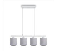 Paco Home LED Lámpara De Suspensión Mural De Techo Salón Comedor Dormitorio Moderno Diseño Uni Pantalla De Tela E14, Farbe_MuVa:Gris - Blanco, Tipo de luminaria___Tecnología:Lámpara colgante 4xE14