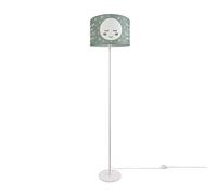Paco Home Luminaria Pie Niños Lectura Habitación Infantil Lámpara Pantalla Tela Redonda Estrellas Luna Bebé E27