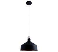 Paco Home Luminaria Suspensión Colgante Cocina Mesa Comedor Industrial 1,5m Cable Textil E27, Bombilla: Sin bombillas, Color: Cobre negro