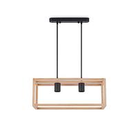 Paco Home Luminaria Suspensión Decoración Salón Colgante Mesa Comedor Dormitorio Pantalla Madera E27, Tipo de lámpara:Lámpara colgante - Tipo 5, Farbe_MuVa:Madera