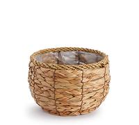 Paco Home Maceta Sobretiesto Grande Jardinera Interior Tiesto Juego Cesto Lámina Madera Flores Trenzadas, Farbe_MuVa:Naturaleza, Establece:2pcs Set/Diseño 1