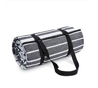 Paco Home Manta De Picnic Camping XXL Playa Impermeable con Asa Compacta Ligera Portable Aislante, Farbe_MuVa:Gris - Blanco 2, Tamaño:200x200cm