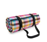 Paco Home Manta De Picnic Camping XXL Playa Impermeable con Asa Compacta Ligera Portable Aislante, Farbe_MuVa:Multicolor 2, Tamaño:200x200cm
