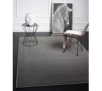 Paco Home MIA´s Teppiche Emma - Alfombra de salón, Pelo Corto, Redonda, 160 cm, Antracita