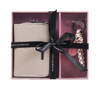 PACO MARTINEZ Set de Regalo para Mujer, Caja Regalo con Cartera Billetero para Mujer Color Hueso y Llavero a Juego, Idea de Regalo de Cumpleaños, Aniversario o Navidad