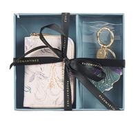 PACO MARTINEZ Set de Regalo para Mujer, Caja Regalo con Cartera Billetero para Mujer con Estampado Floral Acuarelado y Llavero a Juego, Idea de Regalo de Cumpleaños, Aniversario o Navidad