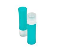 PACOMARTINEZ Botellas Silicona Portalíquidos para Viajes, 2 Botellas de 100 ml con Válvula Antigoteo, Libres de BPA, Color Verde - 2 x 100ml