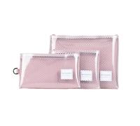 PACOMARTINEZ Kit De Estuches Transparentes para Llevar de Viaje, 3 Estuches de Tamaño Grande, Mediano y Pequeño, Protege Llaves, Gafas y Teléfono Móvil, Color Rose