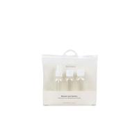 PACOMARTINEZ Porta Líquidos Viaje, Kit de Viaje con Neceser con Cierre Zip y 3 Envases de 100ml, Fabricado en Plástico Pet, Organización de Maleta