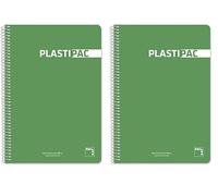 Pacsa Bloc folio cuadrícula 4x4 Plastipac 80hj 90gr verde claro (Paquete de 2)