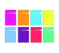 Pacsa Cuaderno Plastipac 80H Folio 90gr 1 Línea Tapas Polipropileno Pack 5 Unidades Colores Surtidos