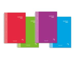 Pacsa Cuaderno Premium T-Extradura A4 120H 90gr 5x5+Greca Microperforado Pack 4 Unidades Colores Surtidos
