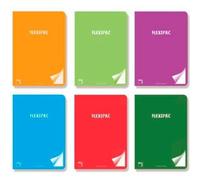 Pacsa Libreta Flexipac A4 48 Hojas Papel 90gr Tapa Polipropileno Translúcido Flexible Pack 6 Colores Surtidos