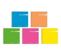 Pacsa pack 5 Cuadernos fluorpac 80 Hojas 4x4 Tapas Polipropileno Folio 90gr 5 Colores Surtido