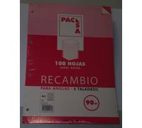 Pacsa recambio de papel 4 taladros blanco folio 21 5 (a) x 31 5 (h) cm