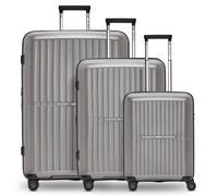 Pactastic Colección 01 y 01+, gris y café metálico, Kofferset (3-teilig) erweiterbar, Carro rígido con ruedas giratorias