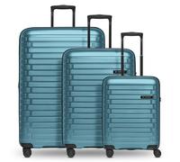 Pactastic Collection 04 THE THREE SET + 4 ruedas Juego de maletas 3 piezas con pliegue de expansión azul