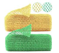 PacuM 2 Piezas African Net Sponge Esponja Africana Esponja Baño Nailon Red Exfoliante Jabón Estirable Hasta 160CM para Bañarse Exfoliarse Restregarse Masajearse (Verde+Amarillo)