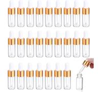 PacuM 25 mini Pipetas de 5 ml Botella Cuentagotas de vidrio Transparente botella Cuentagotas de vidrio con Pipeta Botella de Muestra Cuentagotas Contenedor Portátil para Perfumes y Aceites Esenciales