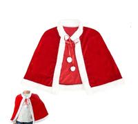 PacuM 45CM Capa Mama Noel Mujer Rojo Disfraz Mama Noel Mujer Como Hombres Terciopelo Dorado Disfraz Navidad Adulto Capa Roja Cordón Ajustable para Juegos Rol Papá Fiestas Navideñas