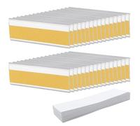 PacuM 50 Piezas Porta Etiquetas Transparente 76 x 25MM Portaprecios Adhesivo Porta Precios Impermeable Tarjetero Plastico para Estante Archivadores Cajones (Con Cartulina)