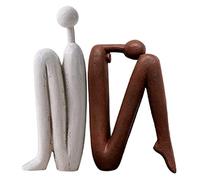 PacuM Adornos de Resina Estatuas Decorativas para el hogar Esculturas sentadas humanas, Estatua de Cuerpo Completo, Obras de Arte abstractas, estatuillas de sujetalibros de Resina en Estilo Modern