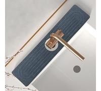 PacuM Alfombrilla de grifo para fregadero de cocina, tierra de diatomeas, absorbente, resistente a las manchas, protector contra salpicaduras, a prueba de humedad, duradero, protector negro para