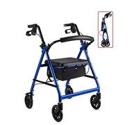 PACUM Ayuda para Caminar para Adultos, liberación compacta del gatillo, con Andador Vertical con Asiento y Respaldo, Ruedas de 6 Pulgadas (Azul) Vision