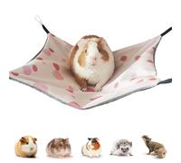 PacuM Cama Cobaya Seda Helada Casa Cobaya 34 x 34 cm Jaula Hamster Grande Hamaca Ajustable Cama Conejo Hamster Hamaca Diseño Doble Cara para Conejos Hámsteres Chinchillas Cobayas (Rosa)