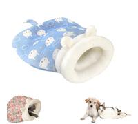 PacuM Cat Sleeping Bag for Indoor Cats, Cat Nest Bed, Soft Plush Snuggle Sack, 360° All-Around Warmth & Large Pocket (Blue)