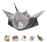 PacuM Cobaya Cosido a Mano 34 CM x 34 CM Casa Cobaya Ajustable Libremente para Descansar Jugar y Echarse una Siesta Jaula Hamster Grande Diseño Antideslizante para Conejos Hámsteres Cobayas (Gris)