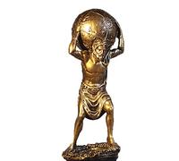 PacuM Estatuas de Dios Griego decoración del hogar, esculturas de Atlas con contenedor de Globo, Figuras de titán Hércules Romano para Escritorio astronomía Adornos de Oficina Bronce 27,5x11x11cm