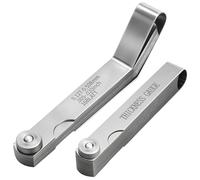 PacuM Galgas de Espesores Colocar 32 Cuchillas Cónicas y 16 Cuchillas Desplazadas Calibrador de Espesores Sae y Métrico de Doble Marcado para Bujías Válvulas Pistones y Guitarras